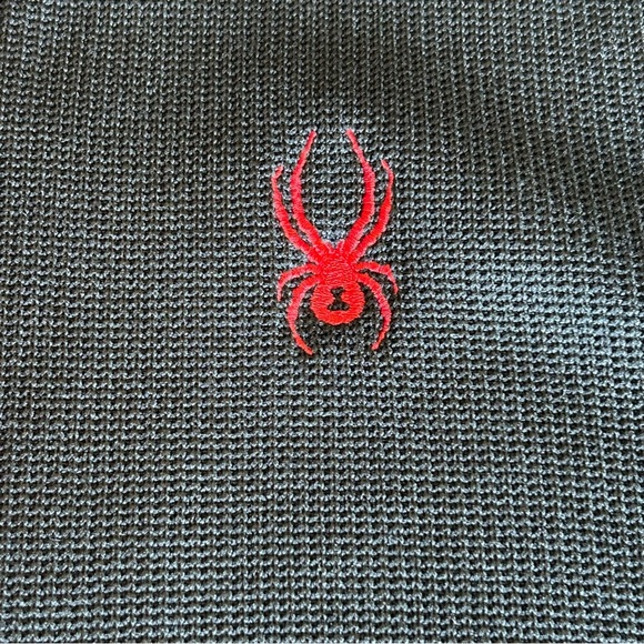 Spyder Men’s Fleece Lined Black Pullover with Red 1/4 Zipper - Picture 2 of 16